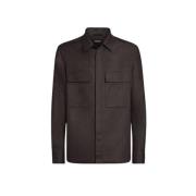 Linnen overshirt Oasi Ermenegildo Zegna , Brown , Heren