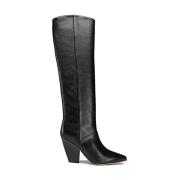 Stijlvolle Leren Laarzen voor Vrouwen Tory Burch , Black , Dames