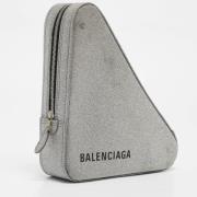 Pre-owned Leather clutches Balenciaga Vintage , Gray , Dames