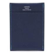 Pre-owned Leather wallets Hermès Vintage , Blue , Dames