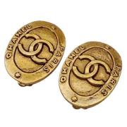 Pre-owned Metal earrings Chanel Vintage , Yellow , Dames