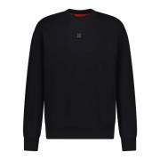 Logo Sweatshirt Casual Katoen Ronde Hals Hugo Boss , Black , Heren