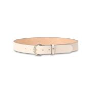 Brede leren riem met gouden details Aigner , Beige , Dames