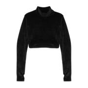 Fluwelen Choker Top met Lange Mouwen Gcds , Black , Dames