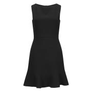 Elegante mouwloze jurk met gerimpelde zoom Nicowa , Black , Dames