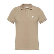 Polo met logo Ami Paris , Green , Dames