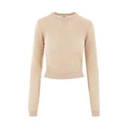 Nude Pointelle Cropped Sweater Chloé , Pink , Dames