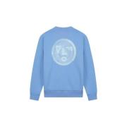 Spiral Face Crewneck Summer Sky Olaf Hussein , Blue , Heren