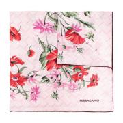 Zijden sjaal met bloemmotief Salvatore Ferragamo , Pink , Dames