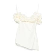 Witte Top met Spaghettibandjes en Zijsplitten Coperni , White , Dames