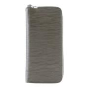 Pre-owned Leather wallets Louis Vuitton Vintage , Gray , Dames