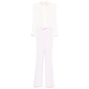 Witte en roze elegante broek Elisabetta Franchi , White , Dames