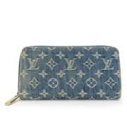 Pre-owned Denim wallets Louis Vuitton Vintage , Blue , Dames