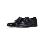 Leren Dubbele Monkstraps Santoni , Blue , Heren