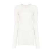 Geribbelde ivoorkleurige T-shirt met lange mouwen Rick Owens , Beige ,...