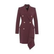 Rode Double-Breasted Blazer Jurk Elisabetta Franchi , Red , Dames