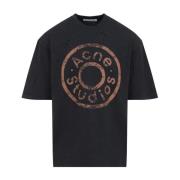 Zwart Melange Tshirt Acne Studios , Black , Heren