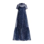 Calluna Maxi Jurk Staud , Blue , Dames