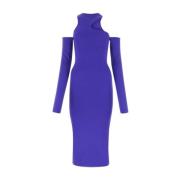 Stijlvolle Midi Jurk voor Vrouwen Off White , Blue , Dames