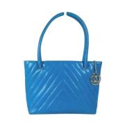 Pre-owned Leather chanel-bags Chanel Vintage , Blue , Dames