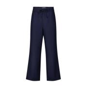 Wol Brede Taille Casual Broek Ami Paris , Blue , Heren