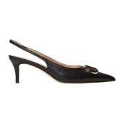 Zwarte platte slingback schoenen Twinset , Black , Dames