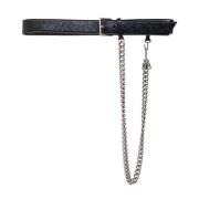 Leren riem met ketting Balenciaga , Black , Heren