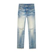 Blauwe Stretch-Katoen Denim Tapered Jeans Diesel , Blue , Heren