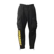 Cargo Logo Sweatpants Made in Italy Dsquared2 , Black , Heren