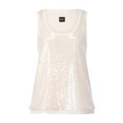 Top met pailletten en ronde halslijn Hugo Boss , Beige , Dames