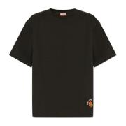 T-shirt met geborduurd logo Kenzo , Black , Heren