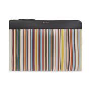 Leren aktetas met logo Paul Smith , Multicolor , Heren