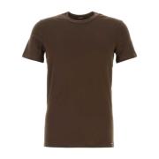 Stretch Katoenmix Bruin T-Shirt Tom Ford , Brown , Heren