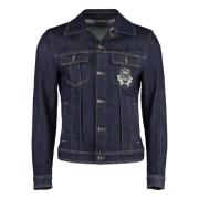 Italiaanse vakantie denim jack met zichtbare stiksels Dolce & Gabbana ...