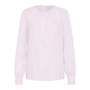 Lila Sneeuw Smock Manchet Blouse Kaffe , Pink , Dames