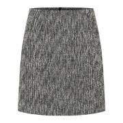 Zwart & Wit Boucle Rok Kaffe , Gray , Dames