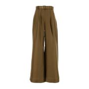 Satin Crush Wide-Leg Pant Zimmermann , Green , Dames