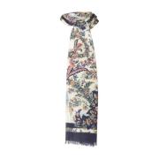 Kasjmier en Zijden Paisley Sjaal Etro , Multicolor , Dames