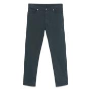 Stad Katoenen Jeans met Leren Logo Ermenegildo Zegna , Blue , Heren