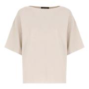 Beige Katoenen Trui met Lurex Details Fabiana Filippi , Beige , Dames