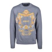 Katoenen Collectie T-shirt Versace , Gray , Heren