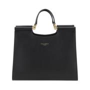 Monogram Leren Tote Tas Dolce & Gabbana , Black , Dames