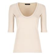 Roze Katoenen T-shirt met Helder Details Fabiana Filippi , Pink , Dame...