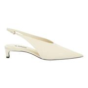 Krijt Slingback Sandalen Jil Sander , White , Dames