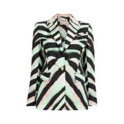 Zebra-Print Blazer met Panther Head Versiering Roberto Cavalli , Multi...