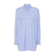 Blauw Casual Overhemd voor Mannen Msgm , Blue , Dames