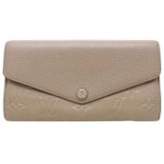 Pre-owned Leather wallets Louis Vuitton Vintage , Beige , Dames