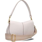 Elegante witte leren schoudertas Gianni Chiarini , White , Dames