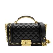 Pre-owned Leather handbags Chanel Vintage , Black , Dames