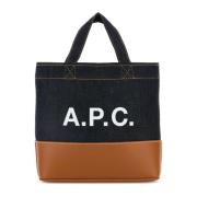 Denim en lederen mini shoppingtas A.p.c. , Multicolor , Dames